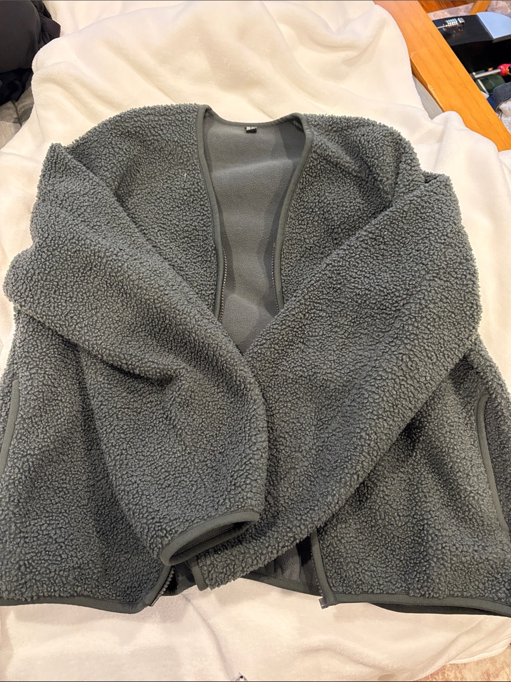 Uniqlo Gray Sherpa Fleece Jacket
